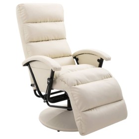 Cream Faux Leather TV Recliner by vidaXL, Armchairs - Ref: Foro24-248478, Price: 310,99 €, Discount: %