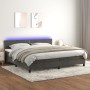 Boxspringbett mit Matratze und dunkelgrauem LED-Samt 200x200 cm von vidaXL, Betten und Lattenroste - Ref: Foro24-3134364, Pre...