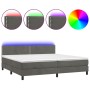 Boxspringbett mit Matratze und dunkelgrauem LED-Samt 200x200 cm von vidaXL, Betten und Lattenroste - Ref: Foro24-3134364, Pre...