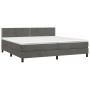 Box spring bed with mattress and LED dark gray velvet 200x200 cm by vidaXL, Beds and slatted bases - Ref: Foro24-3134364, Pri...