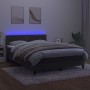 Cama box spring colchón y LED terciopelo gris oscuro 140x200 cm de vidaXL, Camas y somieres - Ref: Foro24-3134346, Precio: 44...