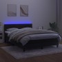 Box spring bed with mattress and LED black velvet 140x190 cm by vidaXL, Beds and slatted bases - Ref: Foro24-3134461, Price: ...