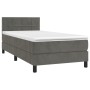 Box spring bed with mattress and LED dark gray velvet 80x200 cm by vidaXL, Beds and slatted bases - Ref: Foro24-3134370, Pric...