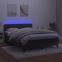 Box spring bed with mattress and LED dark gray velvet 140x190 cm by vidaXL, Beds and slatted bases - Ref: Foro24-3134460, Pri...