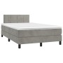 Cama box spring colchón y LED terciopelo gris claro 120x200 cm de vidaXL, Camas y somieres - Ref: Foro24-3134393, Precio: 390...