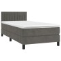 Box spring bed with mattress and LED dark gray velvet 100x200 cm by vidaXL, Beds and slatted bases - Ref: Foro24-3134508, Pri...