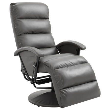 Sillón reclinable para TV de cuero sintético gris de vidaXL, Sillones - Ref: Foro24-248476, Precio: 291,79 €, Descuento: %