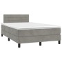 Cama box spring colchón y LED terciopelo gris claro 120x200 cm de vidaXL, Camas y somieres - Ref: Foro24-3134453, Precio: 384...