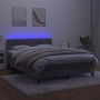 Cama box spring colchón y LED terciopelo gris claro 140x190 cm de vidaXL, Camas y somieres - Ref: Foro24-3134459, Precio: 459...