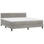 Boxspringbett mit Matratze und hellgrauem LED-Samt 160x200 cm von vidaXL, Betten und Lattenroste - Ref: Foro24-3134531, Preis...