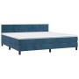 Box spring bed with mattress and LED dark blue velvet 200x200 cm by vidaXL, Beds and slatted bases - Ref: Foro24-3134547, Pri...