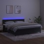 Box spring bed with mattress and LED black velvet 180x200 cm by vidaXL, Beds and slatted bases - Ref: Foro24-3134539, Price: ...