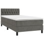 Box spring bed with mattress and LED dark gray velvet 90x190 cm by vidaXL, Beds and slatted bases - Ref: Foro24-3134556, Pric...