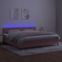 Box spring bed with mattress and LED pink velvet 200x200 cm by vidaXL, Beds and slatted bases - Ref: Foro24-3134548, Price: 5...