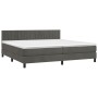 Box spring bed with mattress and LED dark gray velvet 200x200 cm by vidaXL, Beds and slatted bases - Ref: Foro24-3134544, Pri...