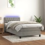 Cama box spring colchón y LED terciopelo gris claro 90x190 cm de vidaXL, Camas y somieres - Ref: Foro24-3134555, Precio: 328,...