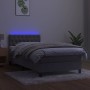 Cama box spring colchón y LED terciopelo gris claro 90x190 cm de vidaXL, Camas y somieres - Ref: Foro24-3134555, Precio: 328,...