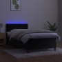 Cama box spring colchón y LED terciopelo negro 90x200 cm de vidaXL, Camas y somieres - Ref: Foro24-3134563, Precio: 315,43 €,...