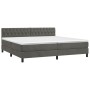 Box spring bed with mattress and LED dark gray velvet 200x200 cm by vidaXL, Beds and slatted bases - Ref: Foro24-3134604, Pri...