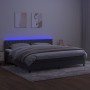 Box spring bed with mattress and LED dark gray velvet 200x200 cm by vidaXL, Beds and slatted bases - Ref: Foro24-3134604, Pri...