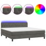 Boxspringbett mit Matratze und dunkelgrauem LED-Samt 180x200 cm von vidaXL, Betten und Lattenroste - Ref: Foro24-3134598, Pre...