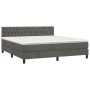 Box spring bed with mattress and LED dark gray velvet 180x200 cm by vidaXL, Beds and slatted bases - Ref: Foro24-3134598, Pri...