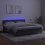 Box spring bed with mattress and LED dark gray velvet 180x200 cm by vidaXL, Beds and slatted bases - Ref: Foro24-3134598, Pri...