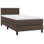 Box spring bed and LED mattress brown synthetic leather 80x200 cm by vidaXL, Beds and slatted bases - Ref: Foro24-3134072, Pr...