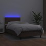 Box spring bed and LED mattress brown synthetic leather 80x200 cm by vidaXL, Beds and slatted bases - Ref: Foro24-3134072, Pr...