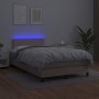 Box spring bed LED mattress cappuccino synthetic leather 120x200cm by vidaXL, Beds and slatted bases - Ref: Foro24-3134098, P...