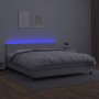 Cama box spring colchón y LED cuero sintético blanco 180x200 cm de vidaXL, Camas y somieres - Ref: Foro24-3134118, Precio: 57...