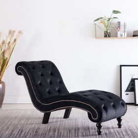 Black velvet chaise longue by vidaXL, Daybeds - Ref: Foro24-248611, Price: 263,79 €, Discount: %