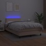 Cama box spring colchón LED cuero sintético capuchino 120x200cm de vidaXL, Camas y somieres - Ref: Foro24-3134158, Precio: 42...