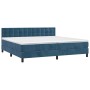 Box spring bed with mattress and LED dark blue velvet 200x200 cm by vidaXL, Beds and slatted bases - Ref: Foro24-3134667, Pri...