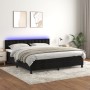 Box spring bed with mattress and LED black velvet 160x200 cm by vidaXL, Beds and slatted bases - Ref: Foro24-3134653, Price: ...