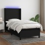 Boxspringbettmatratze und LED-Leuchten aus schwarzem Stoff 80x200 cm von vidaXL, Betten und Lattenroste - Ref: Foro24-3138111...