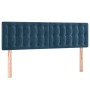 Box spring bed with mattress and LED dark blue velvet 140x200 cm by vidaXL, Beds and slatted bases - Ref: Foro24-3134649, Pri...