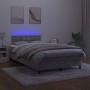 Boxspringbett mit Matratze und hellgrauem LED-Samt 120x200 cm von vidaXL, Betten und Lattenroste - Ref: Foro24-3134633, Preis...