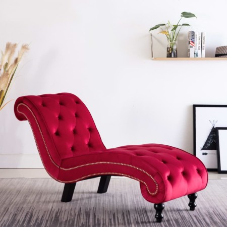 Red velvet chaise longue by vidaXL, Daybeds - Ref: Foro24-248613, Price: 264,17 €, Discount: %