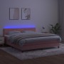 Cama box spring colchón y LED terciopelo rosa 180x200 cm de vidaXL, Camas y somieres - Ref: Foro24-3134422, Precio: 508,78 €,...