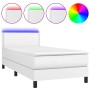 Boxspringbett und LED-Matratze aus weißem Kunstleder 90x200 cm von vidaXL, Betten und Lattenroste - Ref: Foro24-3134142, Prei...