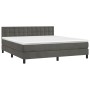 Box spring bed with mattress and LED dark gray velvet 180x200 cm by vidaXL, Beds and slatted bases - Ref: Foro24-3134658, Pri...