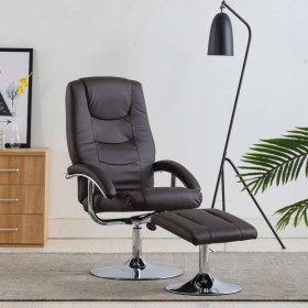 Brown synthetic leather recliner with footrest by vidaXL, Armchairs - Ref: Foro24-248655, Price: 163,99 €, Discount: %