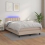 Box spring bed LED mattress cappuccino synthetic leather 120x200cm by vidaXL, Beds and slatted bases - Ref: Foro24-3134218, P...