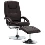 Sillón reclinable con reposapiés cuero sintético marrón de vidaXL, Sillones - Ref: Foro24-248655, Precio: 163,37 €, Descuento: %