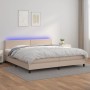 Box spring bed LED mattress cappuccino synthetic leather 200x200cm by vidaXL, Beds and slatted bases - Ref: Foro24-3134188, P...