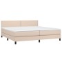 Box spring bed LED mattress cappuccino synthetic leather 200x200cm by vidaXL, Beds and slatted bases - Ref: Foro24-3134188, P...