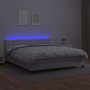 Boxspringbett mit Matratze und LED-weißem Kunstleder 180x200 cm von vidaXL, Betten und Lattenroste - Ref: Foro24-3134238, Pre...