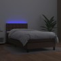 Box spring bed and LED mattress brown synthetic leather 80x200 cm by vidaXL, Beds and slatted bases - Ref: Foro24-3134192, Pr...