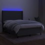 Box spring bed mattress and LED lights dark gray fabric 140x190 cm by vidaXL, Beds and slatted bases - Ref: Foro24-3138150, P...